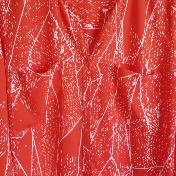 Mossimo Orange Button-down Top - Picture 3 of 7